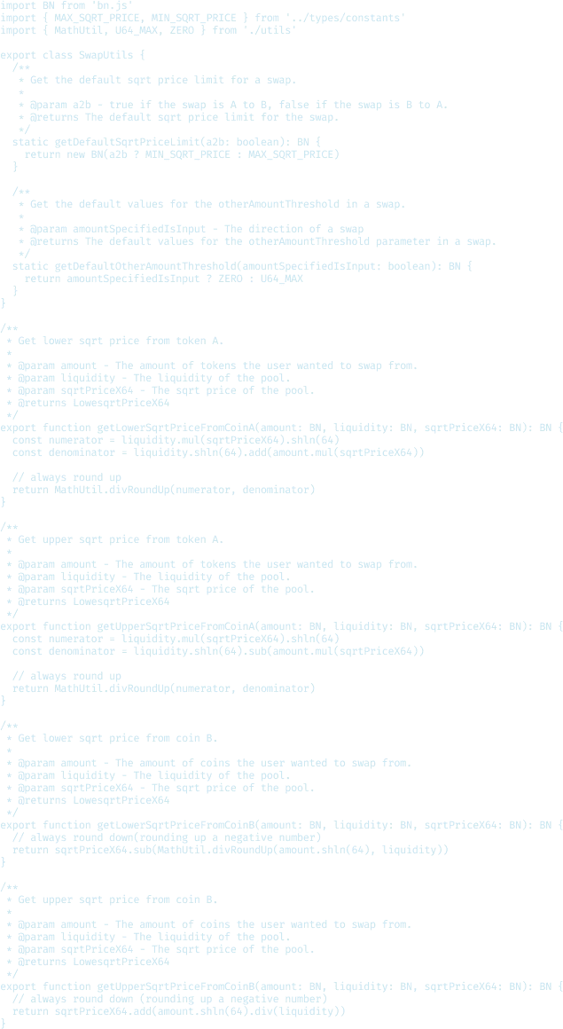 Source code with swap parameters and comments